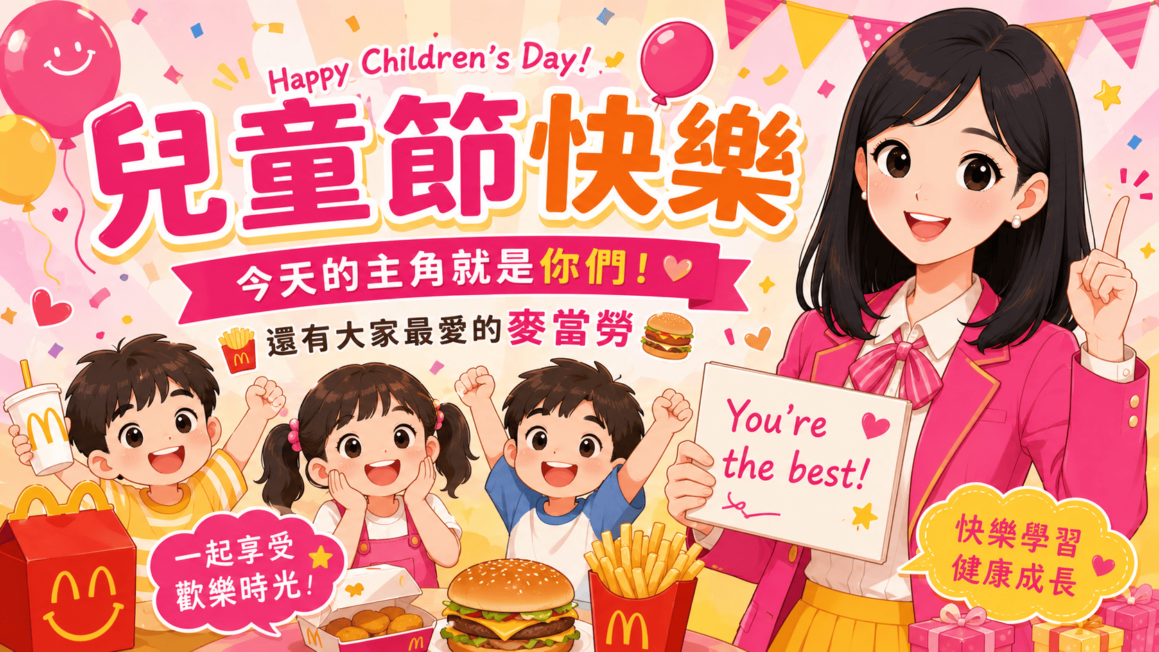 🎈兒童節快樂|今天的主角就是你們!還有大家最愛的麥當勞🍟🍔🥳