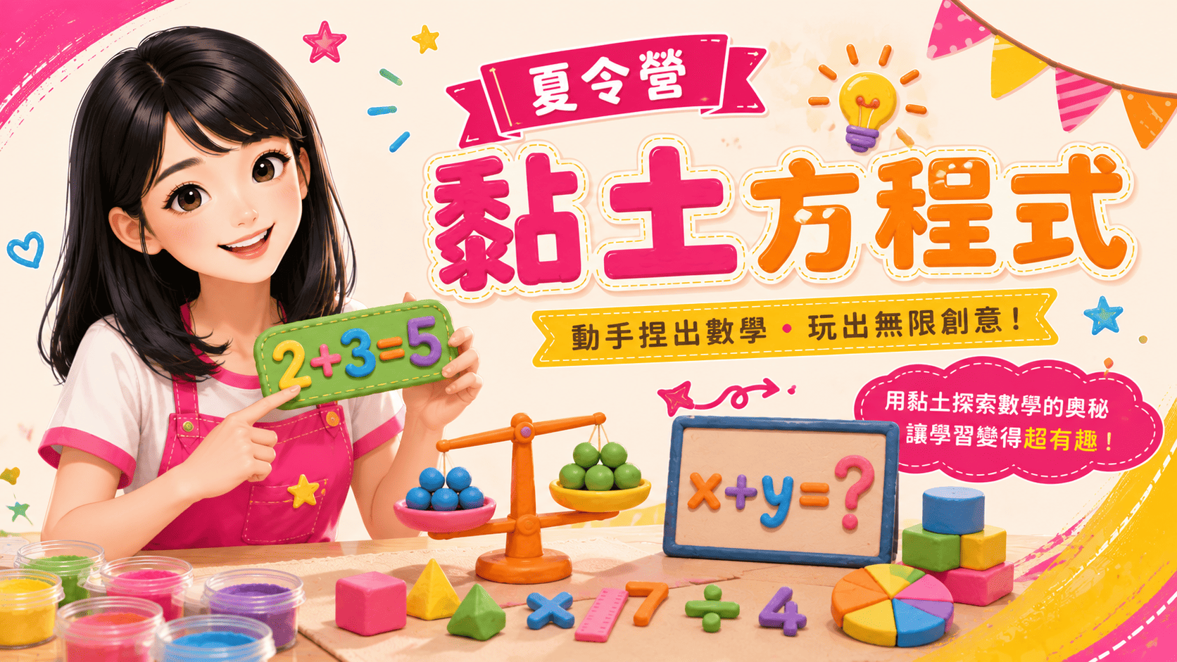 玩黏土也能學數學!夏令營「黏土方程式」讓孩子邊玩邊動腦🧮🎨