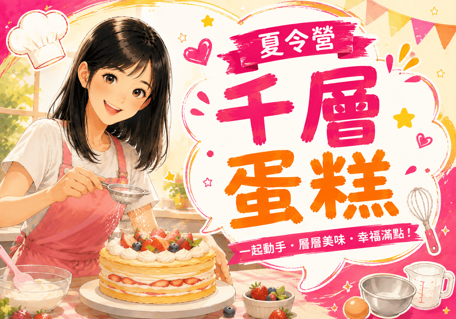 一層一層堆出幸福!夏令營千層蛋糕DIY,孩子也能當小小甜點師🍰✨